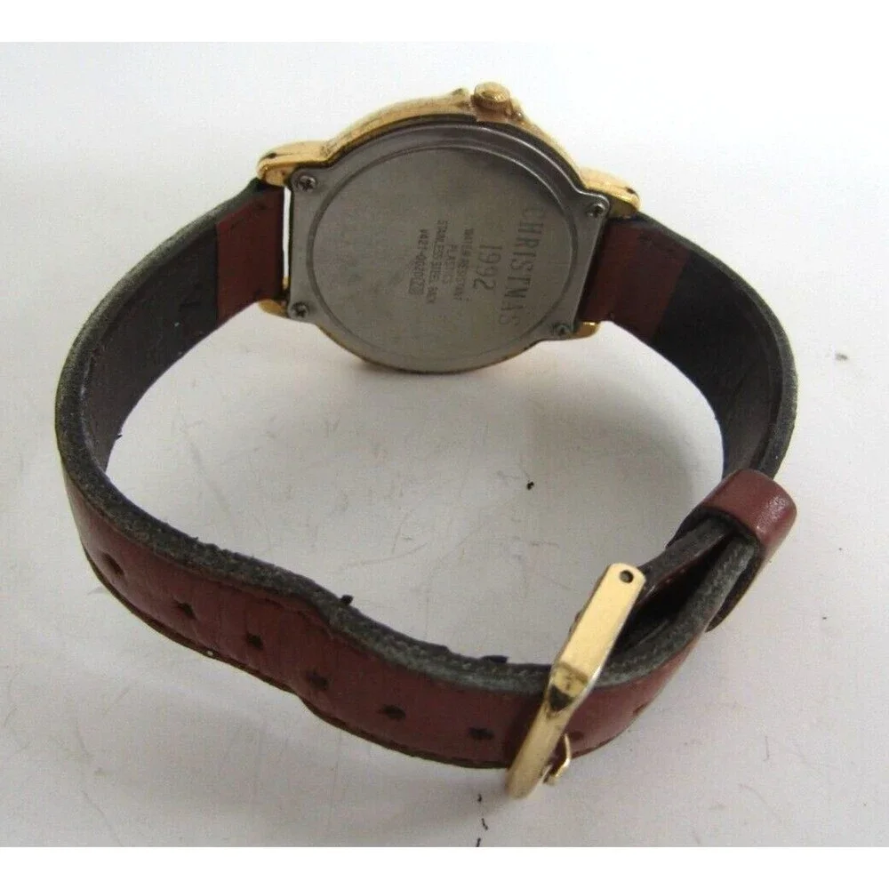Disney Mickey Mouse Lorus Watch Christmas 1992 Gold Vintage Quartz